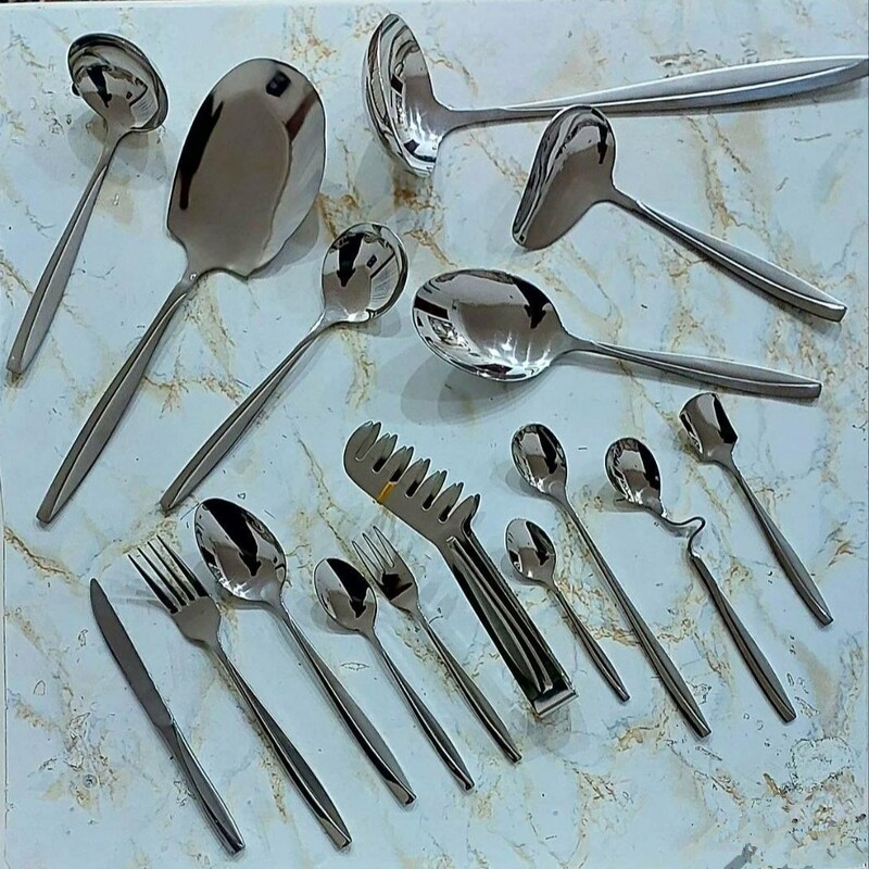 سرویس قاشق چنگال 144پارچه یونیک استیل نگیر 4میل (طرح ماینز)