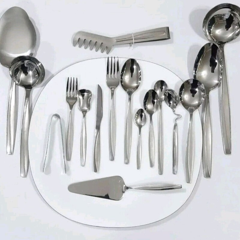 سرویس قاشق چنگال 144پارچه یونیک استیل نگیر 4میل (طرح ماینز)