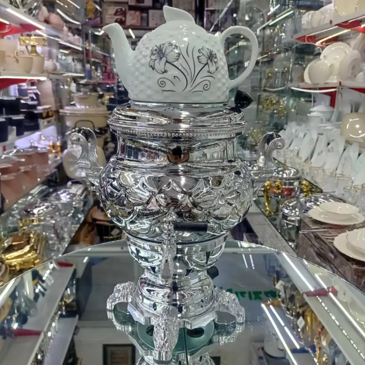 سماور گازی مهدیس سه کاره 6 لیتر بدنه برنجی با قوری بدون تنوره با 1 سال ضمانت (بدنه ترک)با ضمانت فروش ویژه