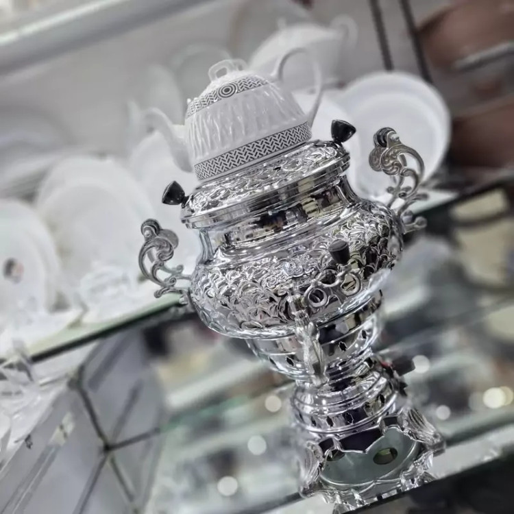 سماور گازی مهدیس سه کاره 6 لیتر بدنه برنجی با قوری بدون تنوره با 1 سال ضمانت (بدنه ترک)با ضمانت فروش ویژه