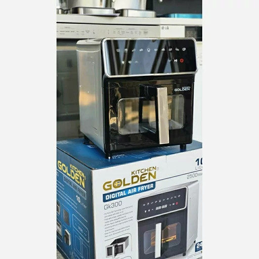 سرخ کن گلدن مدل GK-300 بدنه تمام استیل 10 لیتر دو المنت پخت بالا و پایین جنس داخل تمام استیل 2500 وات