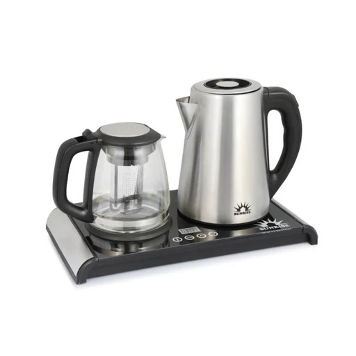 چای ساز سان رایز کنار همی مدل TM-20 کتری استیل پنل لمسی 1300 وات با 18 ماه گارانتی معتبر شرکتی