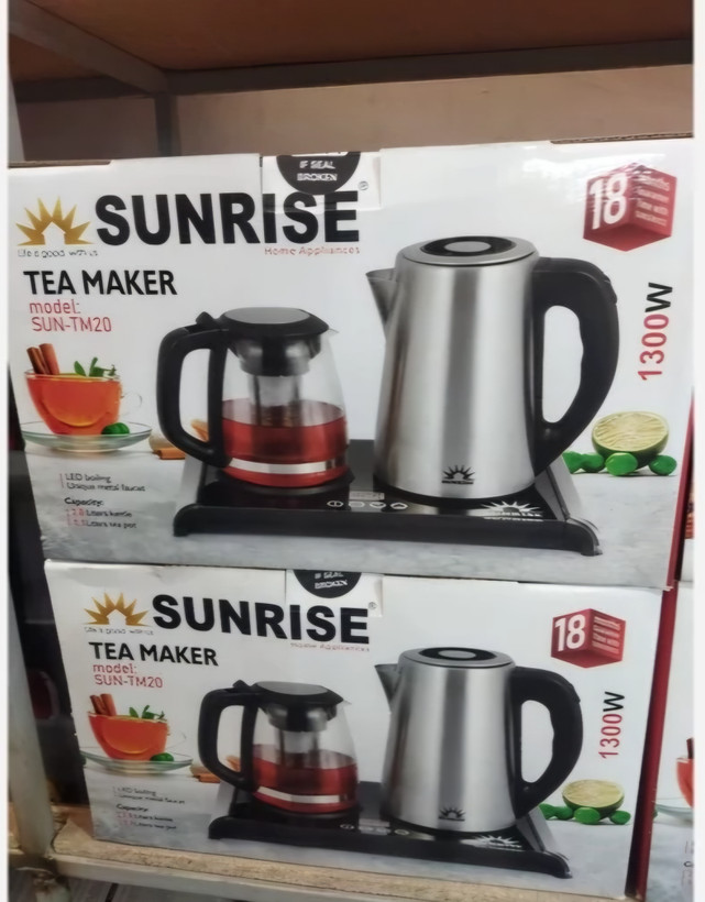 چای ساز سان رایز کنار همی مدل TM-20 کتری استیل پنل لمسی 1300 وات با 18 ماه گارانتی معتبر شرکتی