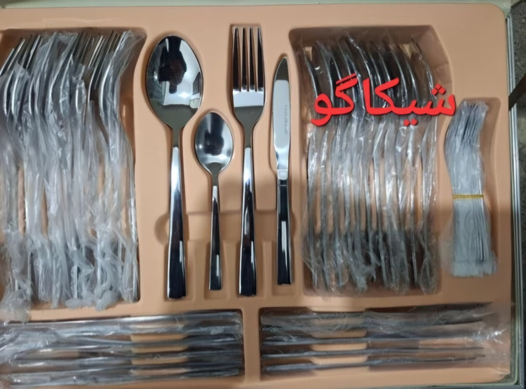 سرویس قاشق چنگال 24 نفره 128 پارچه ORLENهمراه با جعبه کیفی رمز دار خارجی ضخیم کیفیت عالی