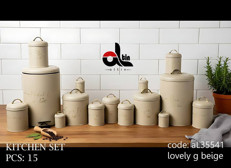 سرویس آشپزخانه (اورانوس) 15پارچه آلتین موجود در6 طرح و4رنگ مناسب برای جهیزیه (طرح لاولی)