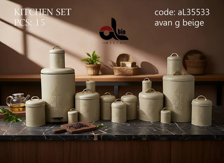 سرویس آشپزخانه (اورانوس) 15پارچه آلتین موجود در6 طرح و4رنگ مناسب برای جهیزیه (طرح آوان)