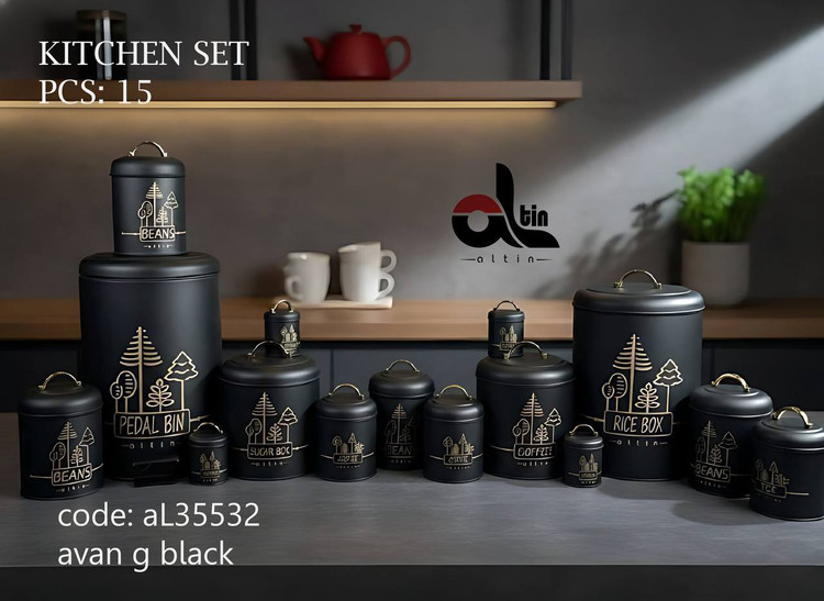سرویس آشپزخانه (اورانوس) 15پارچه آلتین موجود در6 طرح و4رنگ مناسب برای جهیزیه (طرح آوان)