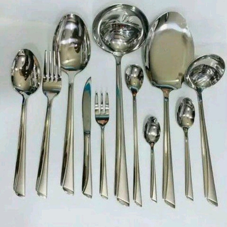 سرویس قاشق چنگال 144پارچه یونیک استیل نگیر 4میل ضخیم (طرح ناخنی)